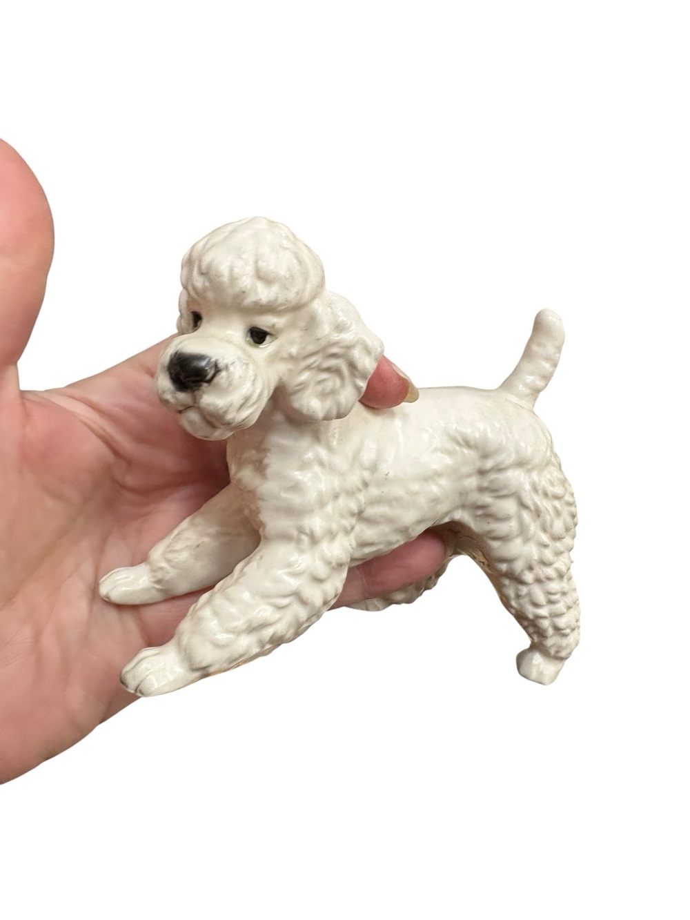 Vintage midcentury Lefton White Poodle Dog Figurine